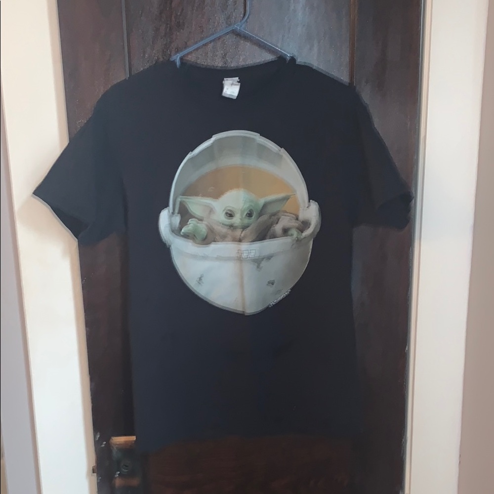 Star Wars, Baby Yoda,Classic Black Cotton Tee,